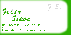 felix sipos business card